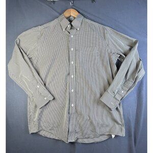 LL Bean Mens Houndstooth 100% Cotton Button